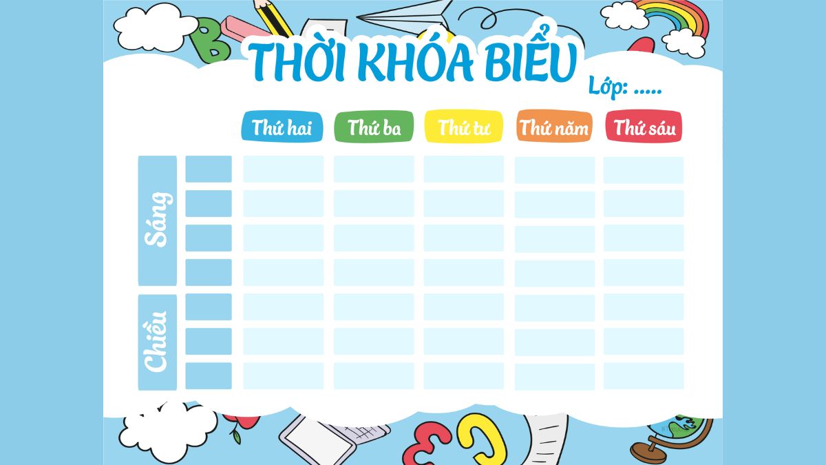 THỜI KHÓA BIỂU NĂM HỌC 2025 -2026